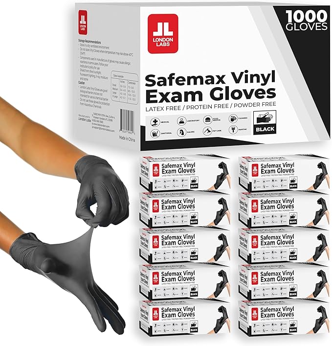 BLACK VINYL GLOVES XL