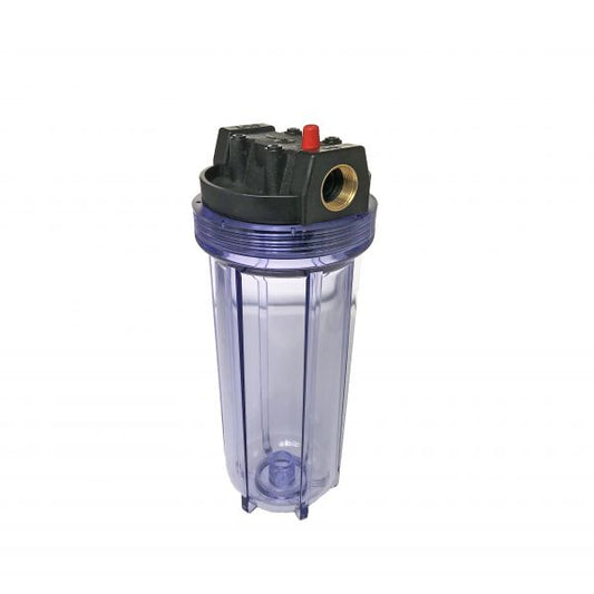 FILTER HOUSING, 2.5" X 10" W/PRESSURE RELEASE 3/4"HEAVY DUTY